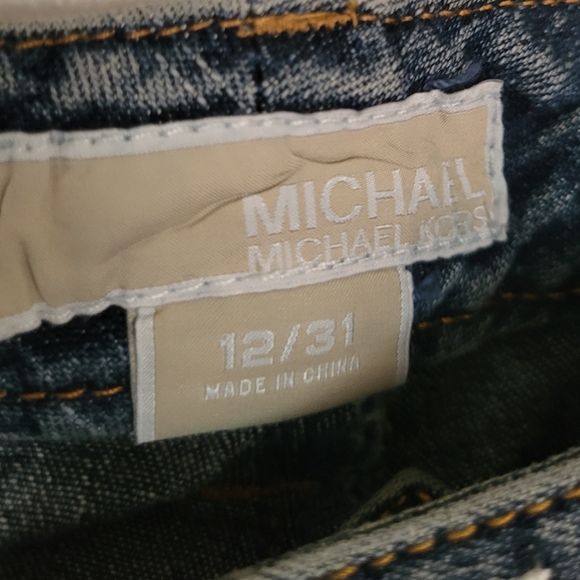 NWT MICHAEL Michael Kors Dark Wash Straight Stretch Jeans Sz 12/31 - Picture 4 of 5